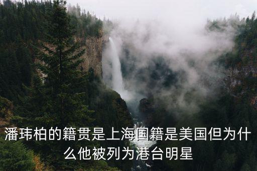 潘瑋柏的籍貫是上海國籍是美國但為什么他被列為港臺明星