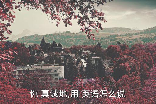 你 真誠地,用 英語怎么說