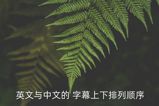  英文與中文的 字幕上下排列順序