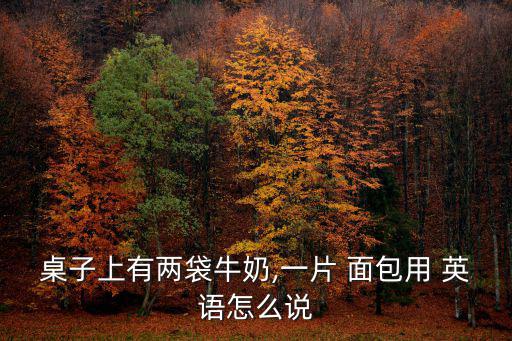 桌子上有兩袋牛奶,一片 面包用 英語怎么說