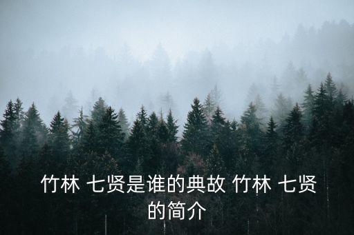  竹林 七賢是誰的典故 竹林 七賢的簡介