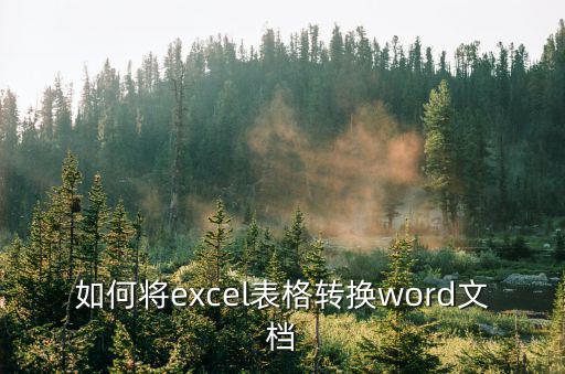 excel表格轉換成word文檔，如何將excel表格轉換word文檔