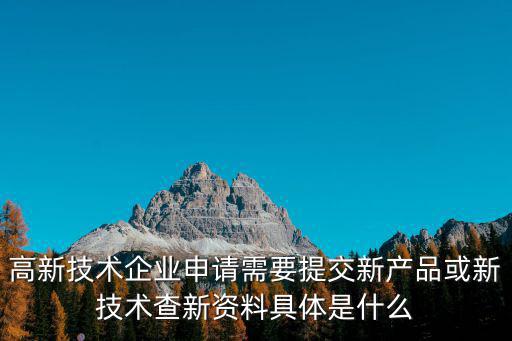 高新技術(shù)企業(yè)申請(qǐng)需要提交新產(chǎn)品或新技術(shù)查新資料具體是什么