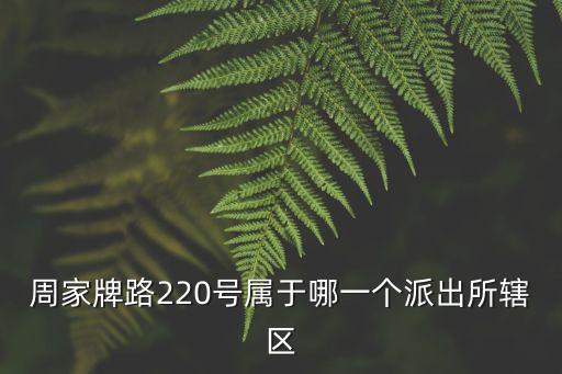 周家牌路220號屬于哪一個派出所轄區