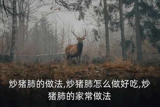 炒豬肺的做法,炒豬肺怎么做好吃,炒豬肺的家常做法