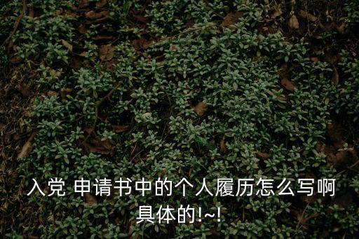 入黨申請書個人簡歷,入黨申請書格式