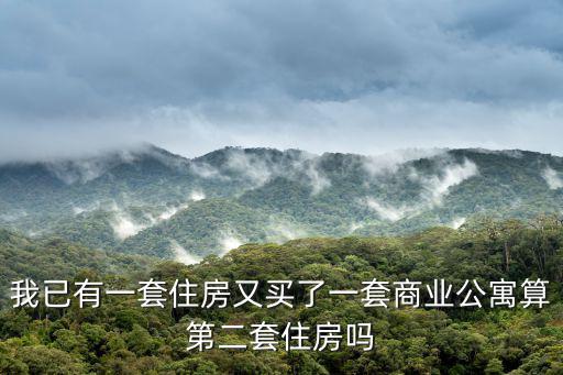 我已有一套住房又買了一套商業公寓算第二套住房嗎