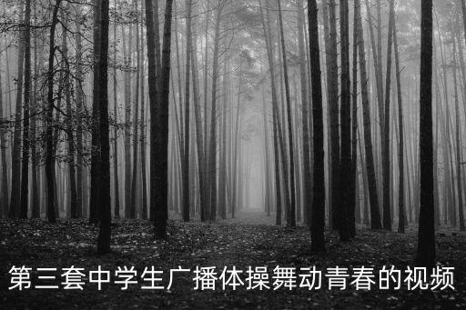 舞動青春廣播操，舞動青春廣播操是哪個地方的啊