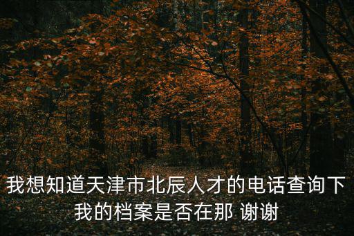 我想知道天津市北辰人才的電話查詢下我的檔案是否在那 謝謝