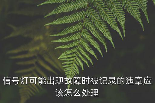 天津市交叉路口改善，信號燈可能出現故障時被記錄的違章應該怎么處理