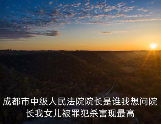 成都市中級人民法院院長是誰我想問院長我女兒被罪犯殺害現(xiàn)最高