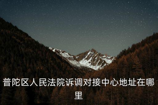 銅川路1809號法律援助，普陀區人民法院訴調對接中心地址在哪里