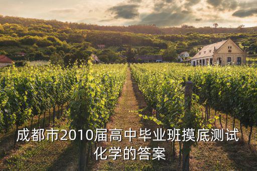 成都市2010屆高中畢業班摸底測試 化學的答案