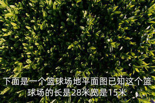 籃球場平面圖，下面是一個(gè)籃球場地平面圖已知這個(gè)籃球場的長是28米寬是15米