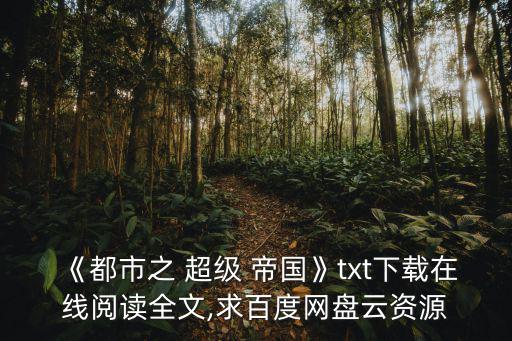《都市之 超級 帝國》txt下載在線閱讀全文,求百度網盤云資源