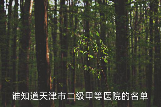 誰知道天津市二級甲等醫院的名單
