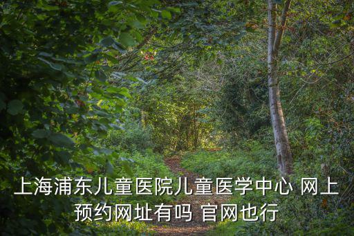 上海浦東兒童醫(yī)院兒童醫(yī)學(xué)中心 網(wǎng)上預(yù)約網(wǎng)址有嗎 官網(wǎng)也行