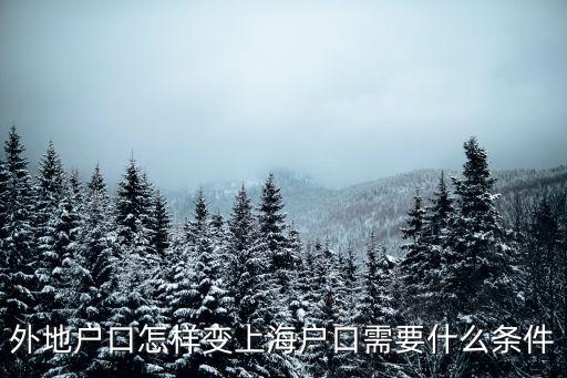 外地戶口怎樣變上海戶口需要什么條件