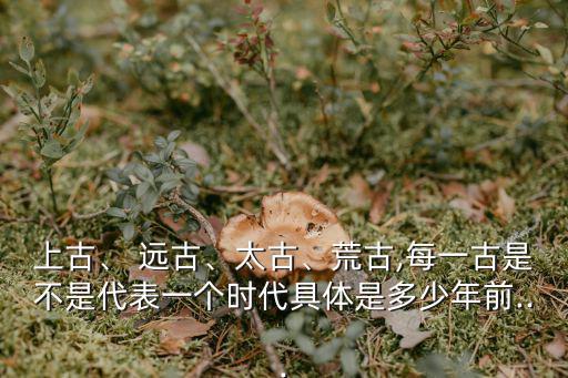上古、 遠古、太古、荒古,每一古是不是代表一個時代具體是多少年前...