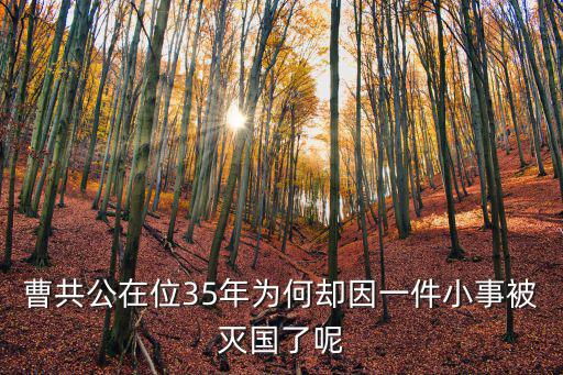 曹共公在位35年為何卻因一件小事被滅國了呢