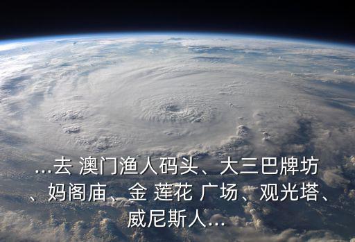 ...去 澳門漁人碼頭、大三巴牌坊、媽閣廟、金 蓮花 廣場、觀光塔、威尼斯人...