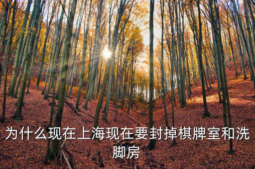 為什么現(xiàn)在上海現(xiàn)在要封掉棋牌室和洗腳房