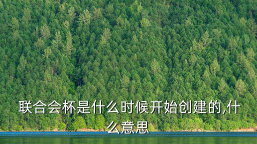  聯合會杯是什么時候開始創建的,什么意思