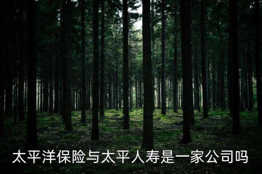 太平洋保險(xiǎn)與太平人壽是一家公司嗎