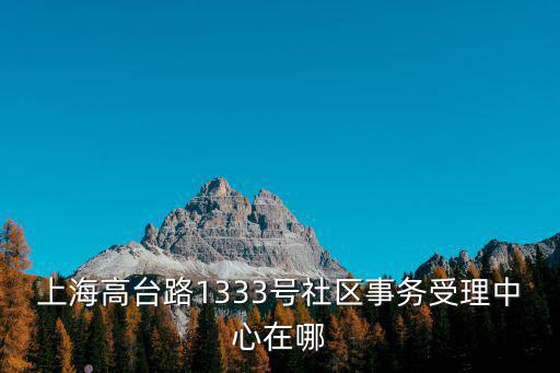 上海高臺路1333號社區事務受理中心在哪