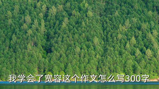 我學(xué)會了寬容這個作文怎么寫300字