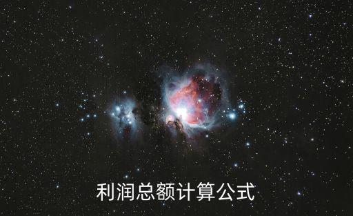 利潤總額計算公式是什么，總利潤怎么算