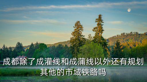 成都除了成灌線和成蒲線以外還有規(guī)劃其他的市域鐵路嗎