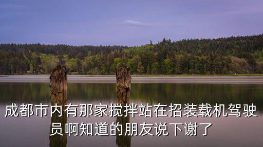 成都市內有那家攪拌站在招裝載機駕駛員啊知道的朋友說下謝了