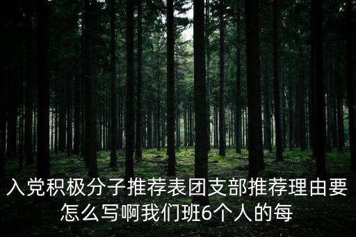 入黨積極分子推薦表團支部推薦理由要怎么寫啊我們班6個人的每
