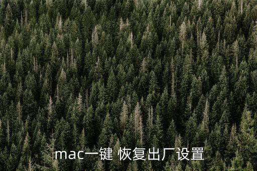  mac一鍵 恢復出廠設置