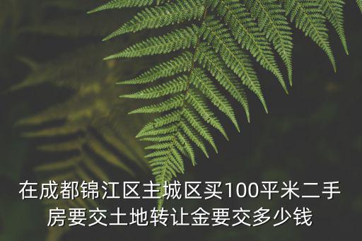 在成都錦江區主城區買100平米二手房要交土地轉讓金要交多少錢