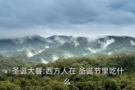  圣誕大餐:西方人在 圣誕節里吃什么