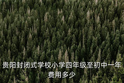 封閉式學校一年費用大概多少貴陽，封閉學校一年學費多少錢
