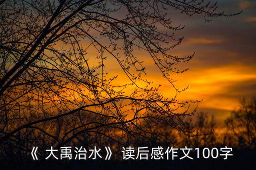 大禹治水讀后感,大禹治水學會冷靜認真思考