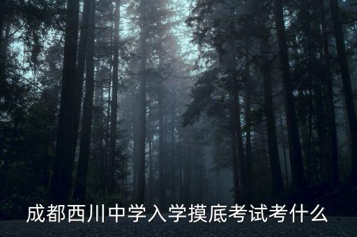 成都西川中學入學摸底考試考什么