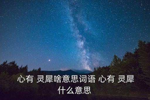  心有 靈犀啥意思詞語 心有 靈犀什么意思