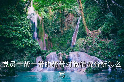 黨員一幫一帶的幫帶對象情況分析怎么寫