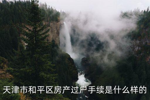 天津市和平區房產過戶手續是什么樣的