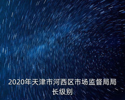 天津市河西區市場監督局官網，2020年天津市河西區市場監督局局長級別