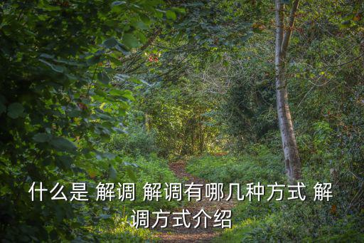 什么是 解調 解調有哪幾種方式 解調方式介紹