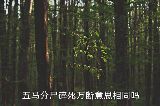  五馬分尸碎死萬斷意思相同嗎