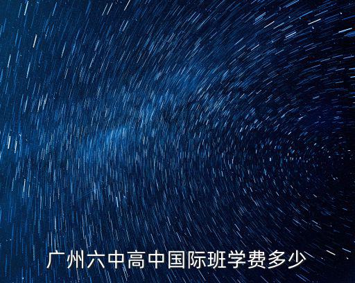 廣州六中高中國際班學費多少