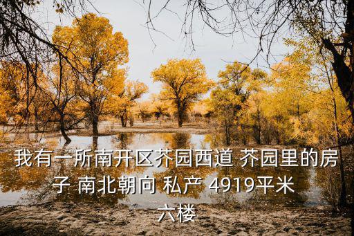 我有一所南開區芥園西道 芥園里的房子 南北朝向 私產 4919平米 六樓