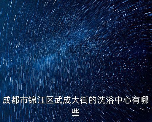 成都市錦江區武成大街的洗浴中心有哪些
