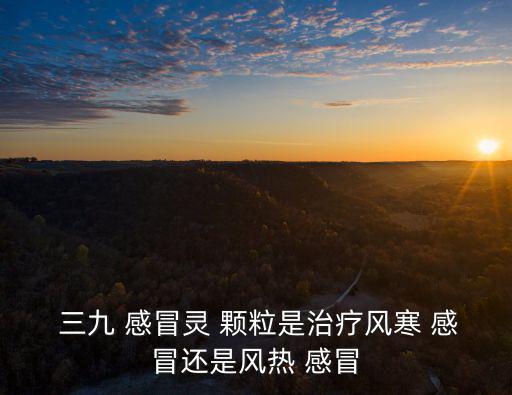  三九 感冒靈 顆粒是治療風寒 感冒還是風熱 感冒